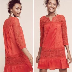 Anthropologie Hiche Embroidered Dress